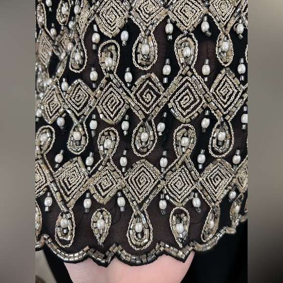 Jkara vintage black beaded evening gown size 10 - Picture 6 of 7